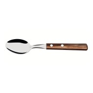 Jogo 6 Colheres Mesa Polywood Aço Inox Tramontina Com Cabo De Madeira Castanho